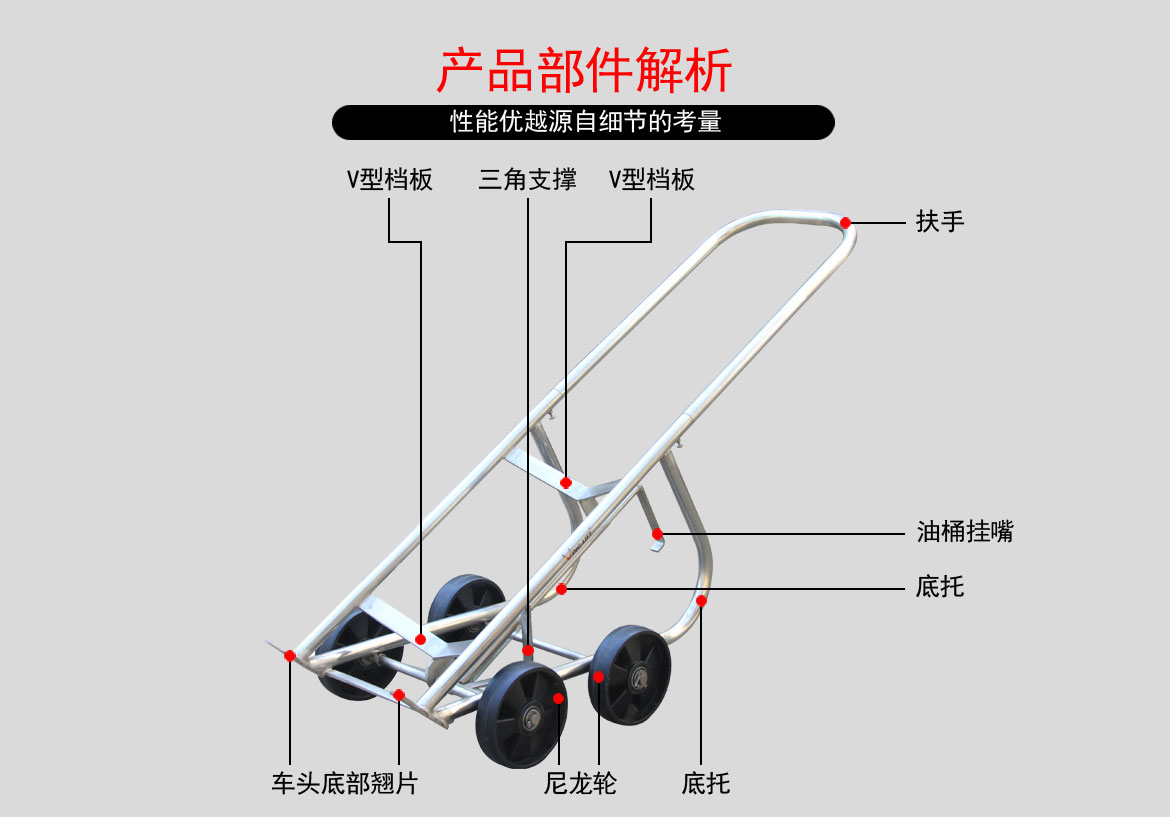 不銹鋼機(jī)械油桶車(chē)